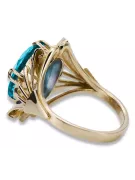 14 Karat Gelbgold Aquamarin Ring Vintage Stil vrc015y
